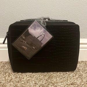 Beis black croc cosmetic case